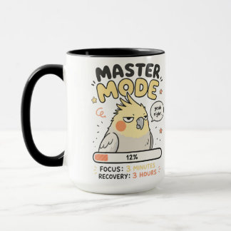 Caneca PNG do Meme do Cockatiel no Modo Mestre | Queimado
