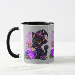 Caneca Poção de Gato Preto Caprichosa Bruxa Café Mágico F