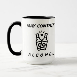 Caneca "Pode Conter Álcool" – Divertida