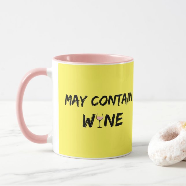 Caneca Pode Conter Vinho | Vinho Rosa (Com Donut)
