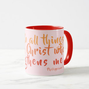 Caneca Pode Fazer Todas As Coisas Da Scripture Mug Rosa
