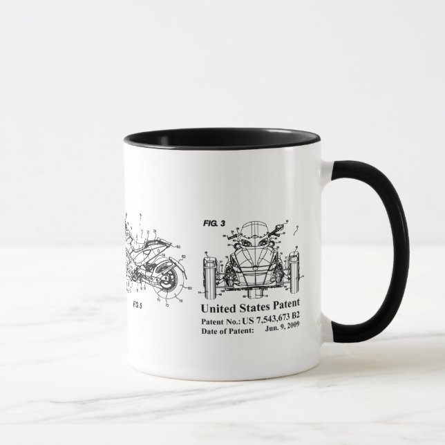 Caneca Pode Spyder US Patent Três Diagramas Mug (Direita)