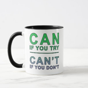 Caneca "Pode tentar" citação motivacional