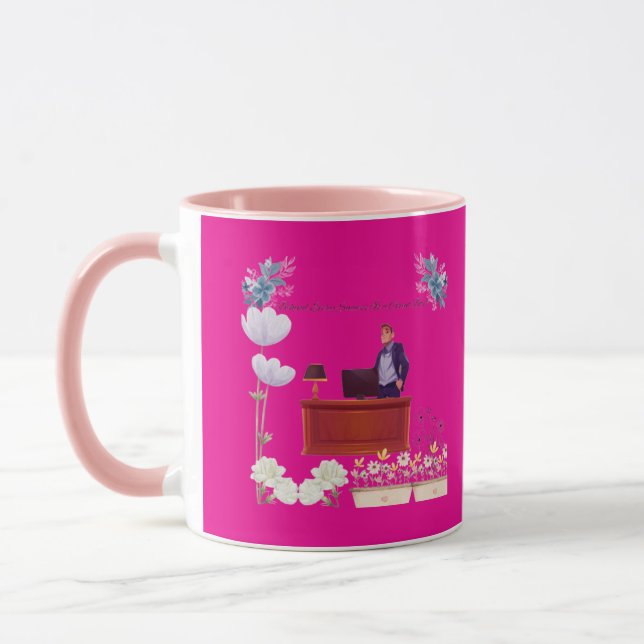 Caneca Poder de liderança rosa quente (Esquerda)
