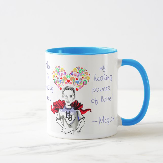 Caneca Poderes curas do amor - Megan o herói (Direita)
