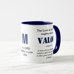 Caneca PODEROSO HOMEM DE VALOR DO Monograma Azul Cristão