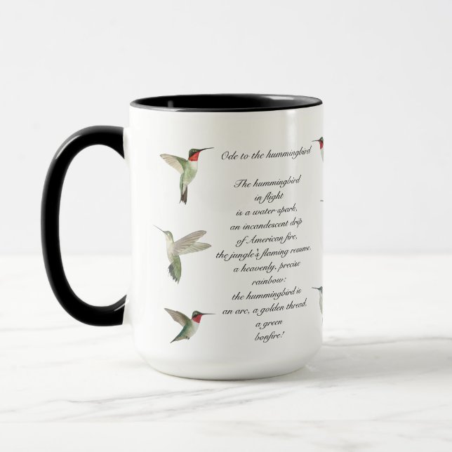 Caneca Poema de Pablo Neruda Hummingbird (Esquerda)