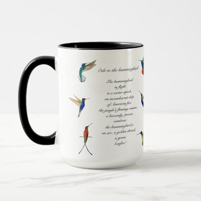 Caneca Poema de Pablo Neruda Hummingbird (Esquerda)