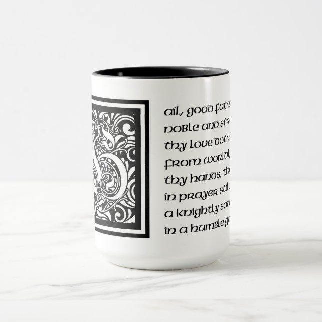 Caneca Poema do Estilo Medieval para um Pai Nobre (Centro)