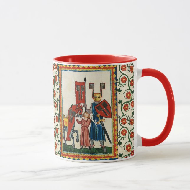 CANECA POETA ALEMÃO COMO MINIATURA MEDIEVAL DO KNIGHT (Direita)