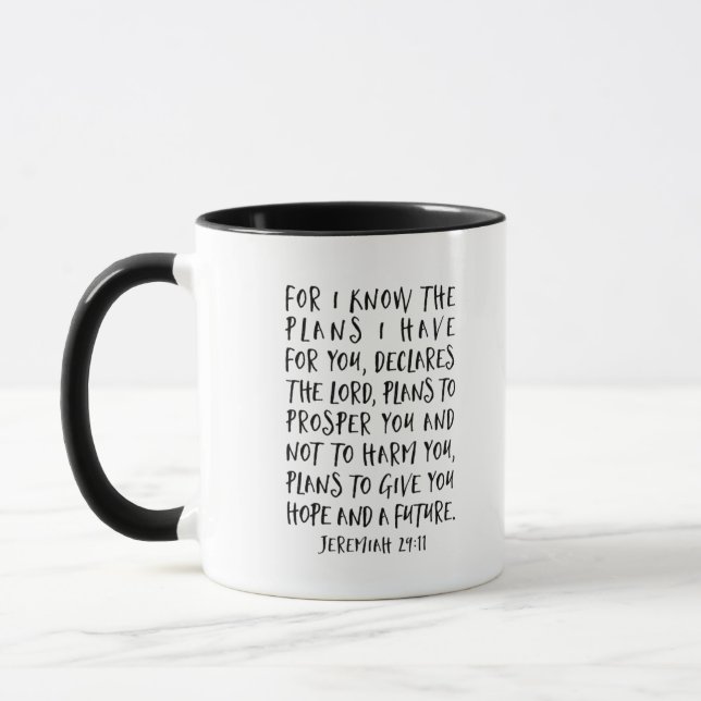 Caneca Pois Eu Sei Os Planos, Jeremiah 29:11 Mug (Esquerda)