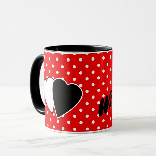 Caneca Pois pontinhos vermelhos (Frente Esquerda)