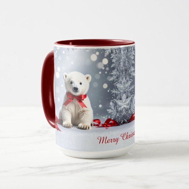 Caneca Polar Bear Christmas Holiday Mug (Frente Esquerda)