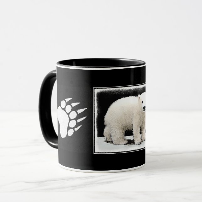 Caneca Polar Bear Cub Painting - Arte Original (Frente Esquerda)