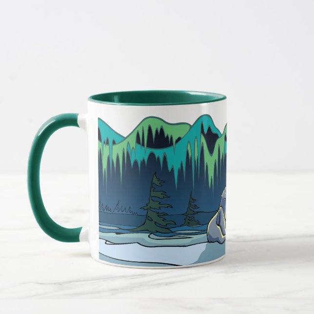 Caneca Polar Bear Cup Tríbal Bear Mugs Bear Arte Urso Pre (Esquerda)