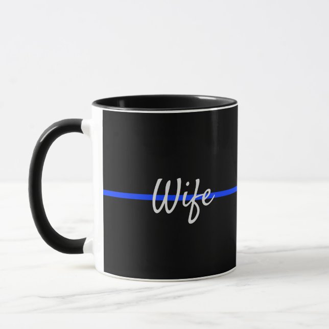 Caneca Polícia de Linha Azul Thin Suporta Esposa LEO com  (Esquerda)