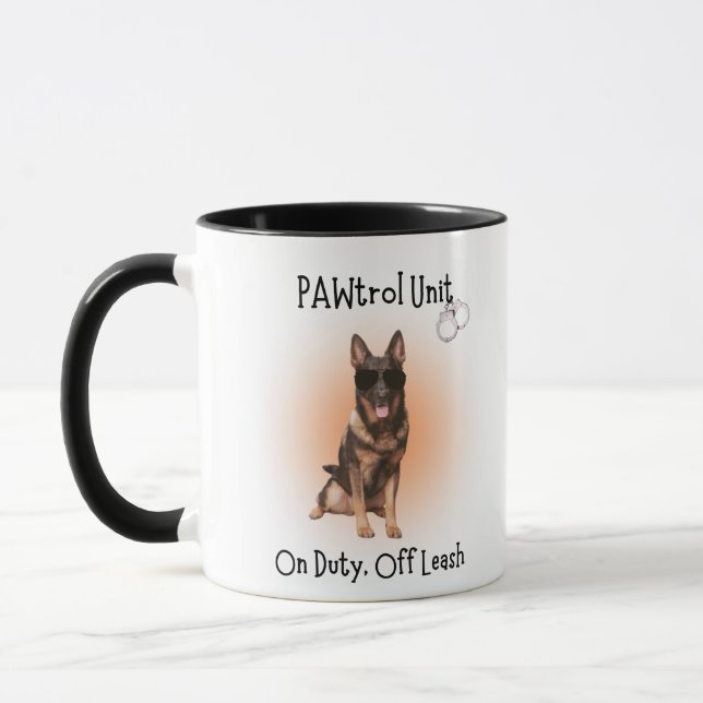 Caneca Polícia K9 Mug Café Engraçado Unidade Pawtrol (Esquerda)