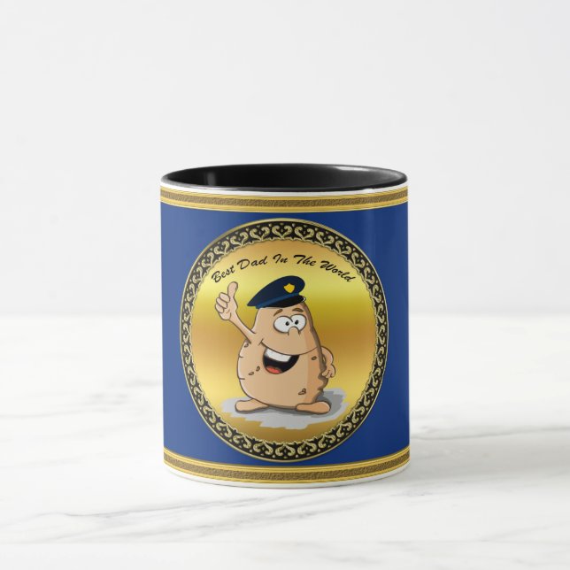 Caneca Policial batata com chapéu azul de polícia (Centro)