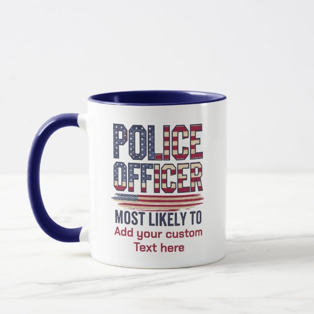 Caneca Policial Oferece Mais Probabilidade De Patriótico  (Esquerda)