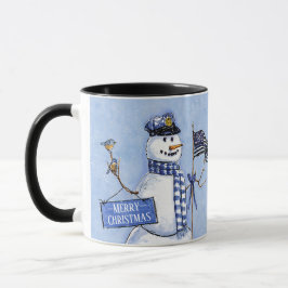 Caneca Policial Thin Blue Line Snowman Natal
