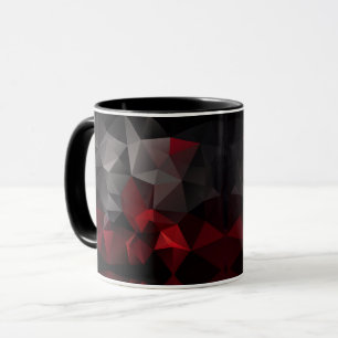 Caneca Poligonal, preto e vermelho