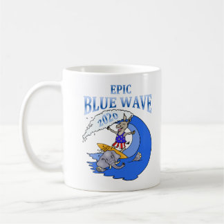 Caneca política da onda azul épico
