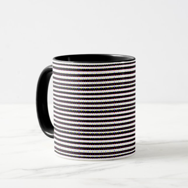 Caneca polka dots stripes geometric shapes pattern art (Frente Esquerda)