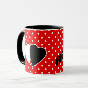 Caneca Polka vermelha do