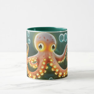 Caneca polvo do mar estilo Cartoon vibrante Colorido Fofo