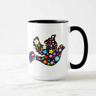 Caneca Pomba das flores do verão