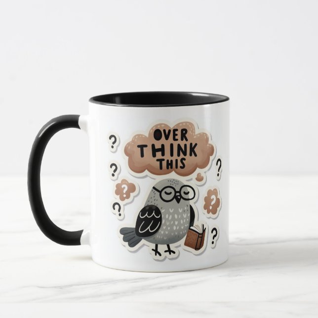 Caneca Pombo Confuso - Diário Engraçado "OverThink This" (Esquerda)