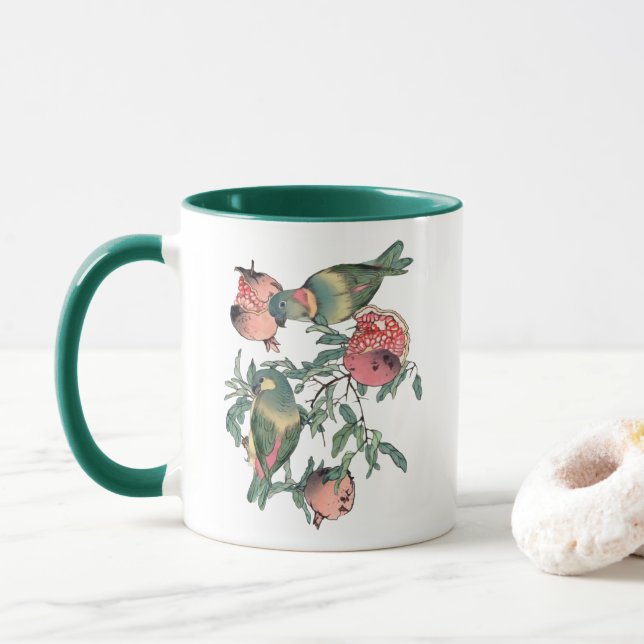Caneca Pomegranato Frutas e aves (Com Donut)