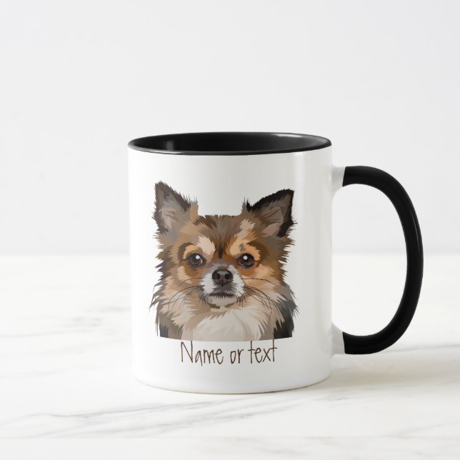 Caneca Pomerânia por Aquarela/Pet de Cachorro Chihuahua P (Direita)