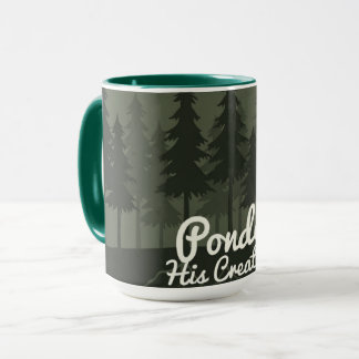 Caneca Ponderar Sua Criação | Reflexão Islâmica da Flores