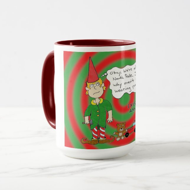Caneca Pondering Elf Combo Mug, 15 oz (Frente Esquerda)