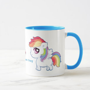 Caneca Pônei do arco-íris de Kawaii - personalizado