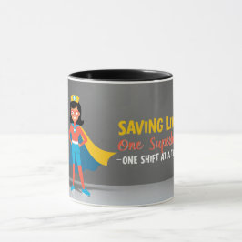 Caneca Ponha sua força: Enfermeira Super Herói Mug