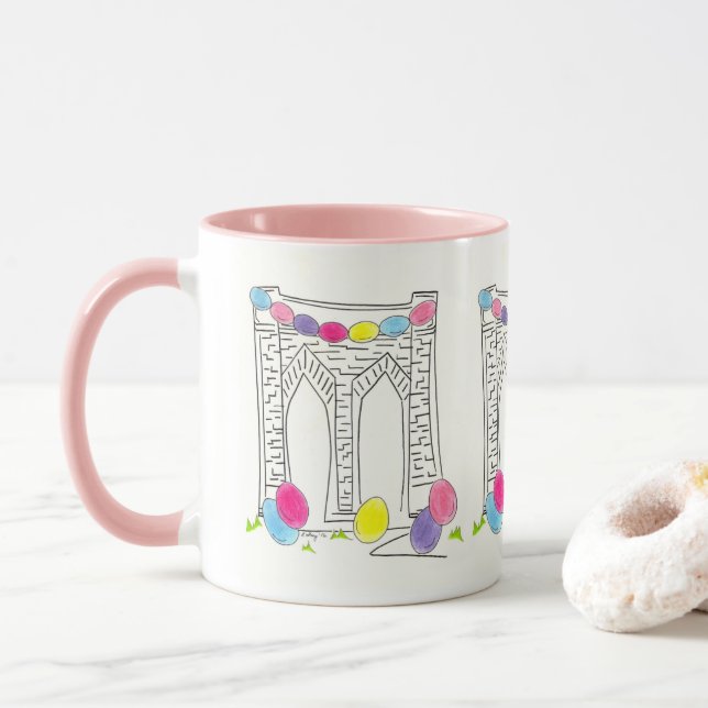 Caneca Ponte Brooklyn - Ovos de Páscoa em Nova Iorque (Com Donut)