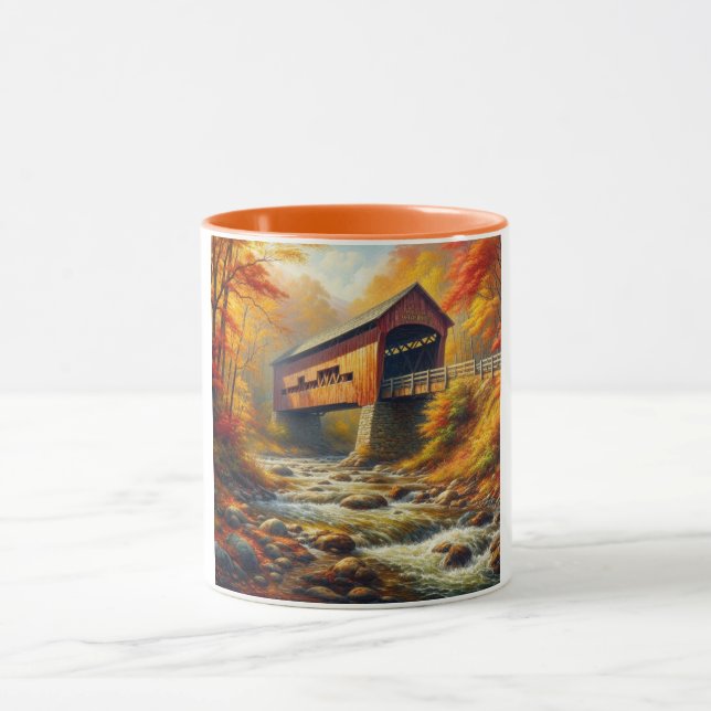 Caneca ponte clássica coberta pelo outono (Centro)