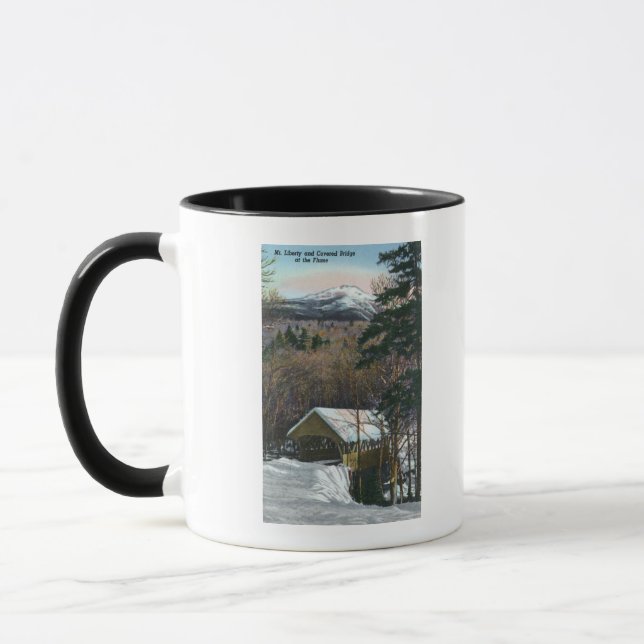 Caneca Ponte coberta em flume no inverno (Esquerda)