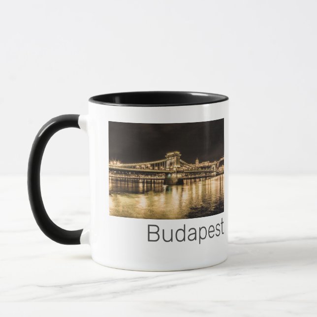 Caneca Ponte da Cadeia de Budapeste - Hungria - Retro Nig (Esquerda)
