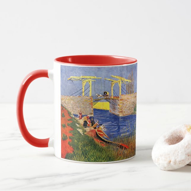 Caneca Ponte Langlois em Arles por Vincent van Gogh (Com Donut)
