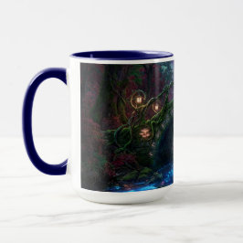 Caneca Ponte mágica sobre o riacho encantado Luzes Justas