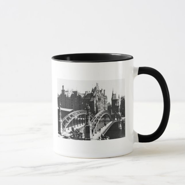 Caneca Ponte no Speicherstadt Hamburgo, c.1910 (Direita)