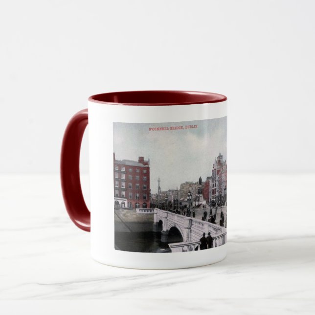 Caneca Ponte O'Connell, Dublin, Irlanda, Estilo Vintage (Frente Esquerda)
