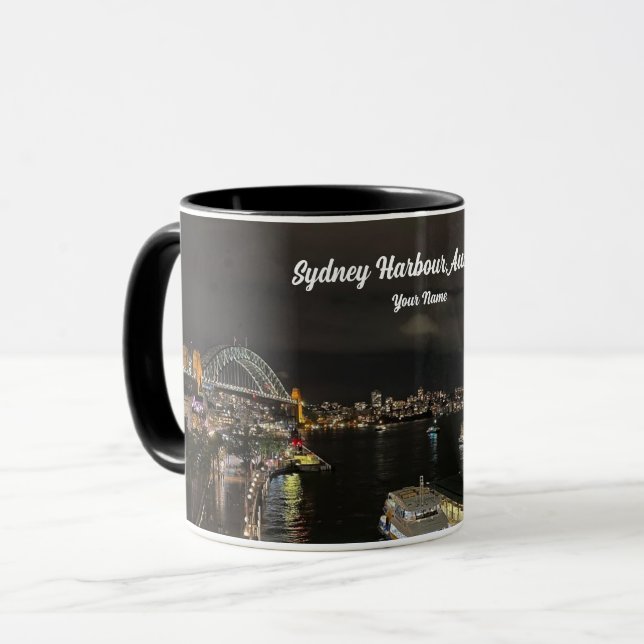 Caneca Ponte Sydney Harbor e Ópera por Noite (Frente Esquerda)