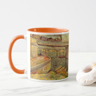 Caneca Pontes Sobre o Sena, Asnieres por Vincent van Gogh