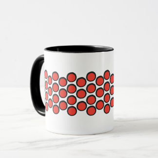 Caneca Pontilhado Preto e Vermelho Moderno e Ousado