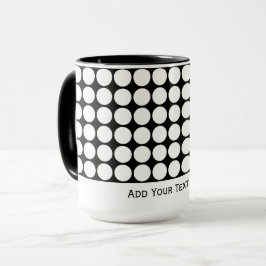 Caneca Pontos Brancos Mínimos em Fundo Preto Sólido
