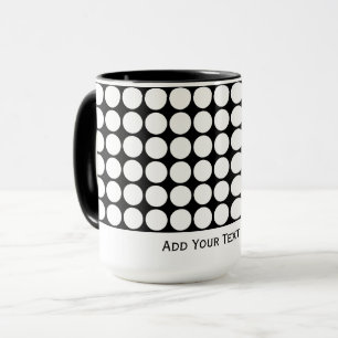 Caneca Pontos Brancos Mínimos em Fundo Preto Sólido